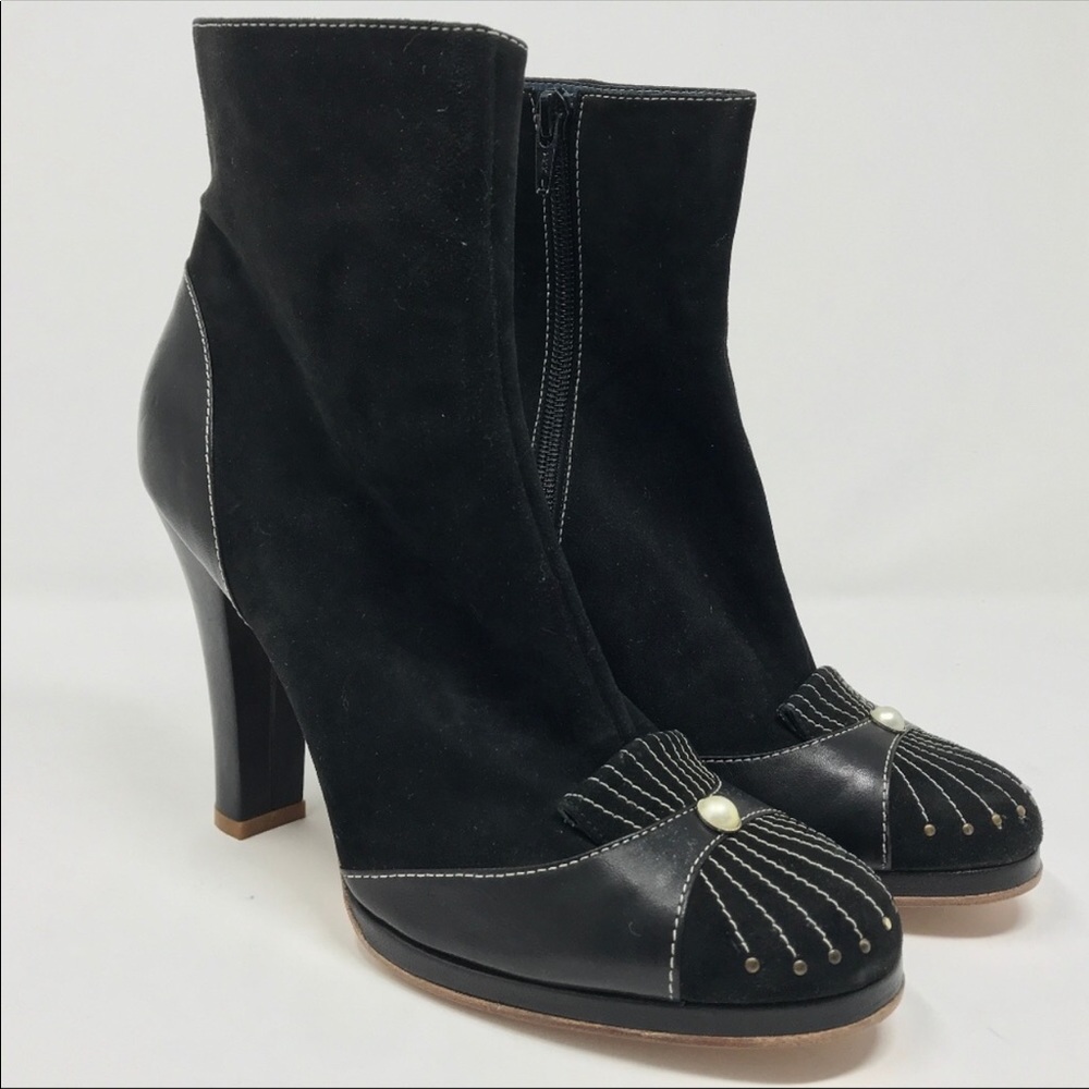 Marc Jacobs Black Toe Cap Ankle Boots Italy sz 9